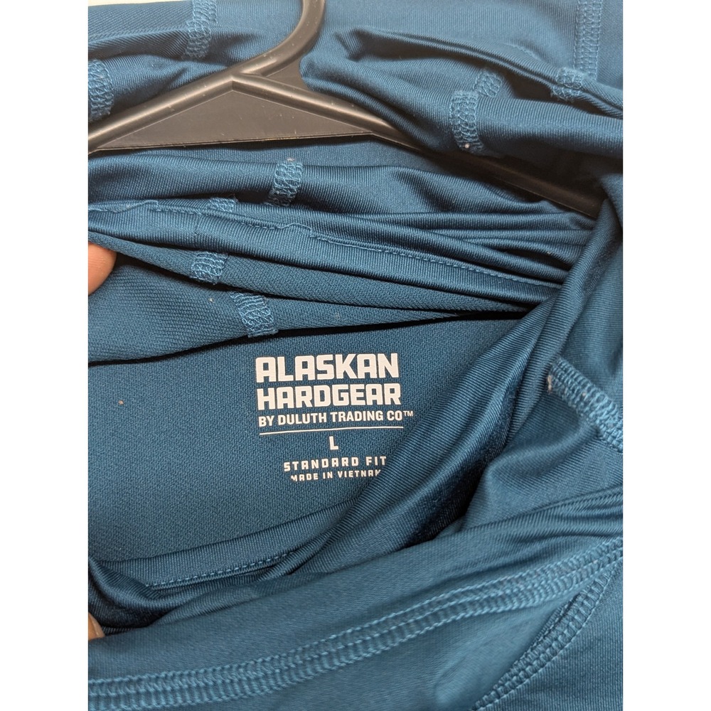 Alaskan Hardgear Duluth Trading Co Mens Teal Blue Performance Hoodie Large L - Picture 3 of 7